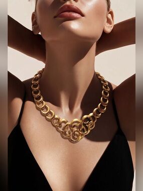 NAPIER gold tone swirl necklace